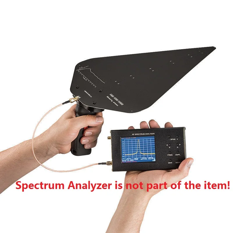 Broadband 6 dB UWB measuring test antenna 600 MHz to 6 GHz with handle