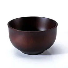 Natural Jujube Wooden bowl large Round Salad Soup Dining Bowl Plates soup rice Noodles bowls Kids lunch box kitchen tableware