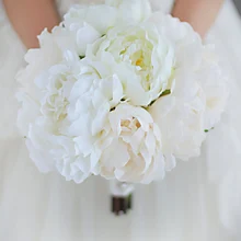IFFO пользовательские Моделирование Белый пион невесты Свадебные аксессуары портбукет с цветами красивые свежие ощущения чистый цвет DIY Декор