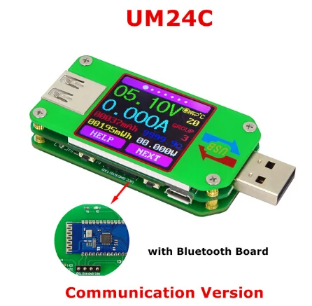 UM34/UM34C UM24/UM24C UM25/UM25C цветной ЖК-дисплей USB тестер напряжения измеритель тока Вольтметр Измерение заряда батареи - Цвет: UM24C