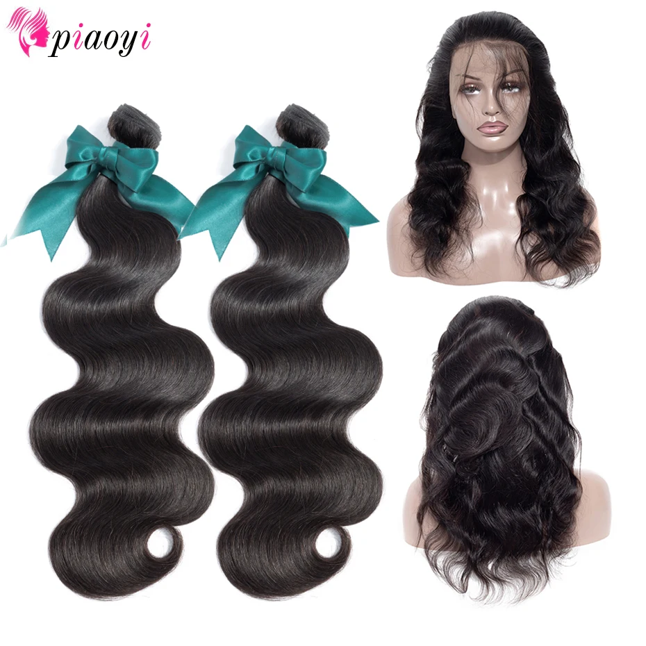

Pre Plucked 360 Lace Frontal With Bundles Peruvian Body Wave Human Hair 3 Bundles With Frontal With Baby Hair Remy 4 Pcs/Lot