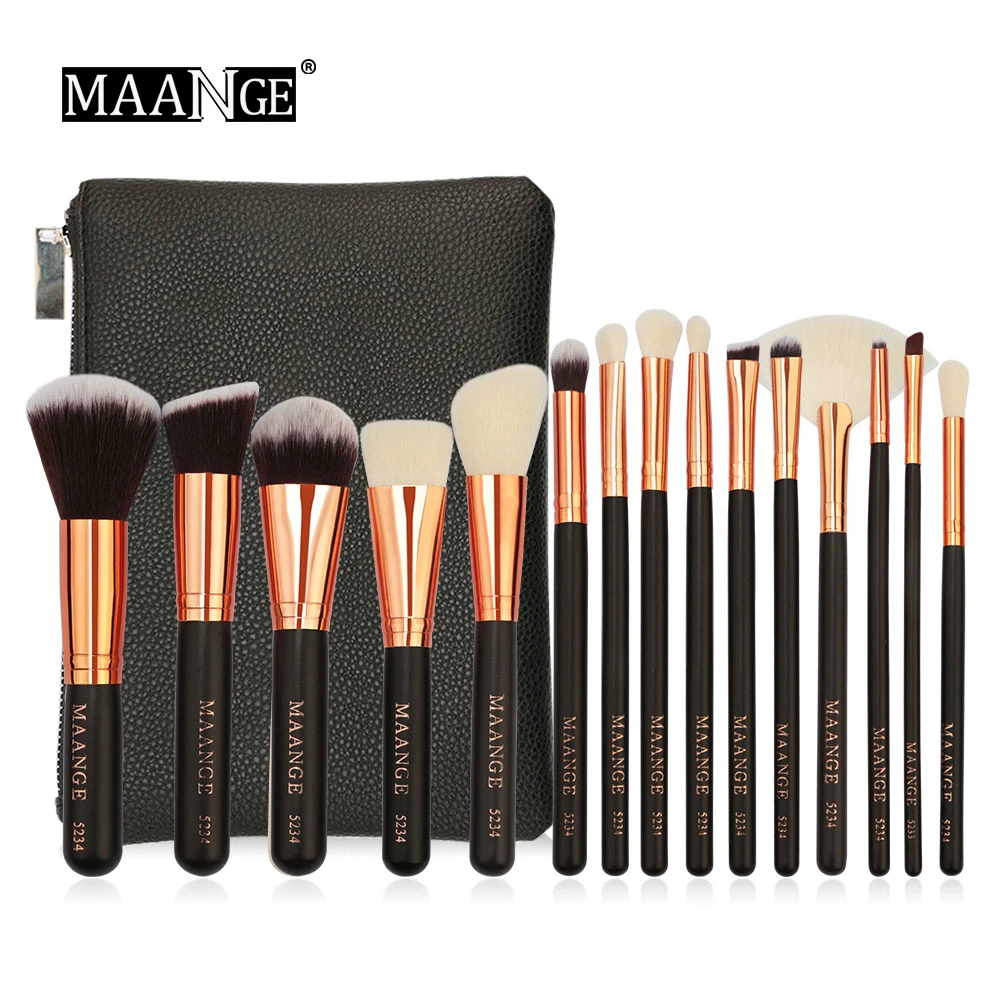 MAANGE 6/8/15pcs Luxurious Makeup Brushes Set Cosmetics Powder