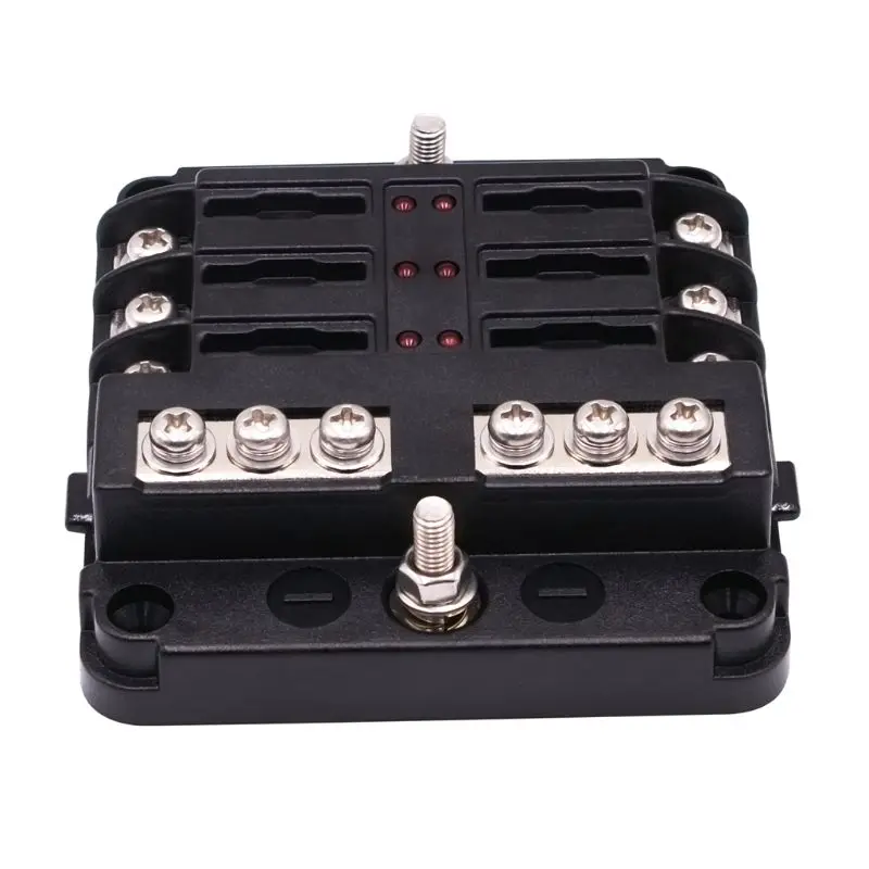 

Drop ShiP Fuse Box With Indicator LED Light & Protection Cover Circuit Block Panel 6 Way