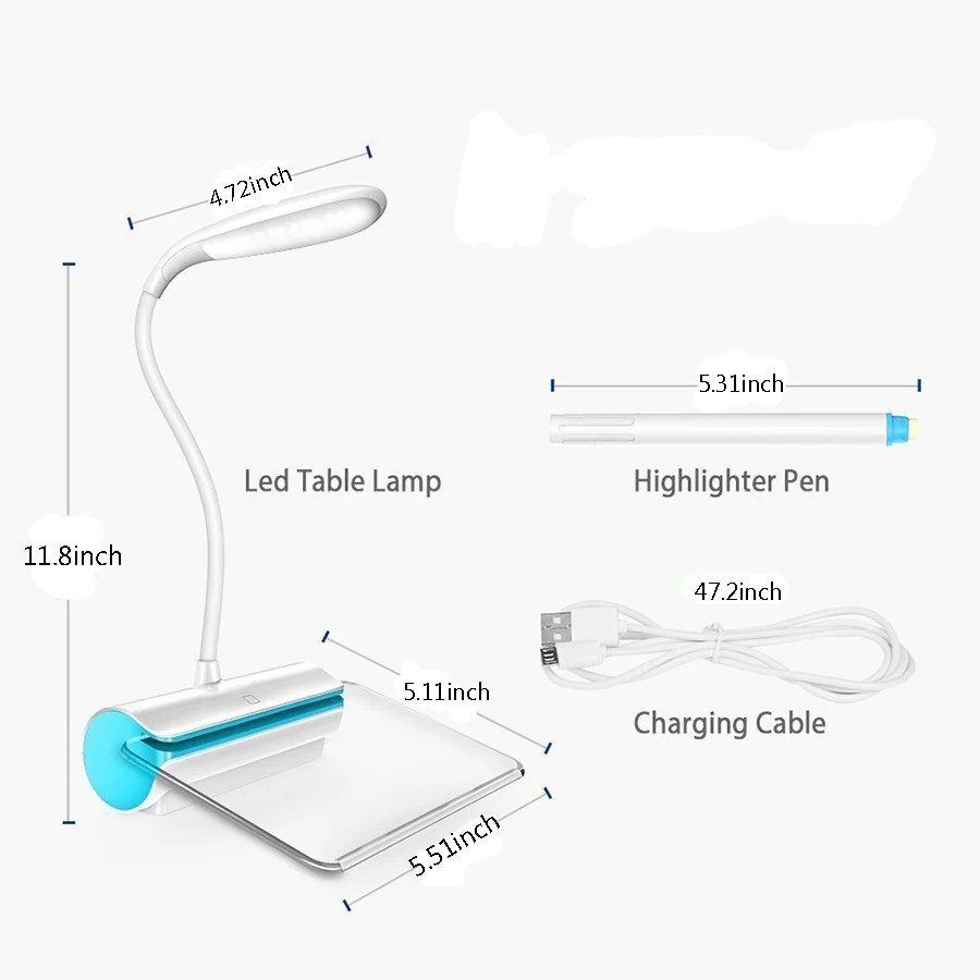  Novelty LED Table Lamp Eye Protection USB Rechageable LED Desk Lamp Touch Switch Reading Light Mess
