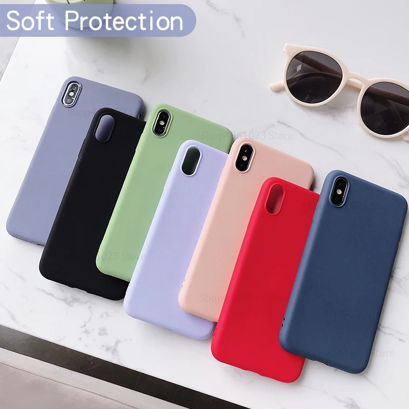 

A70 Solid Color Silicone Couples Cases on For Samsung Galaxy A70 A 70 Cute Candy Color Soft Simple Fashion Phone Cover Case NEW