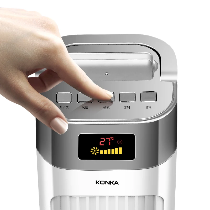 

Cute Design Remote Control Floor Tower Fan Electric LED Air Cooling Fan Mute Vaneless Fan Cooler Vertical Negative Ion Fan