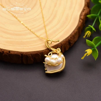 

XlentAg Design Baroque Pearl Animal Swan Pendant Necklace Women Wedding Party Gift Clothes Accessories Fine Jewelry GN0132