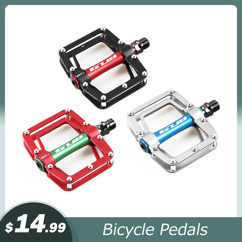 

GUB Aluminum Bicycle Pedals Mountain Bike Ultralight Anti-slip Bicycle Flat Platform Pedals Riding Parts Cycling Bicicleta Pedal