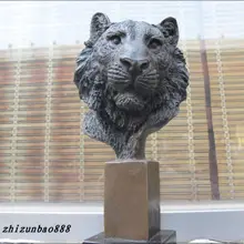 1" арт Бронзовый Мрамор King of Kings Бенгальский Тигр Скульптура Животные украшения сада натуральная латунь бронза