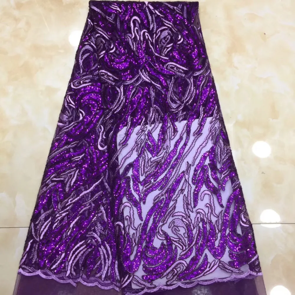 High Quality Nigerian Lace Fabrics Cheap Price Party Dress Tulle African Embroidered Mesh with Sequins | Дом и сад