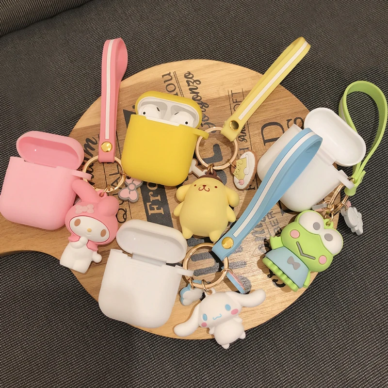 

Cartoon Cute 3D Melody Hello Kitty Key Pendant Silicone Case for Airpods Protective Wireless Bluetooth Headset Charging Box