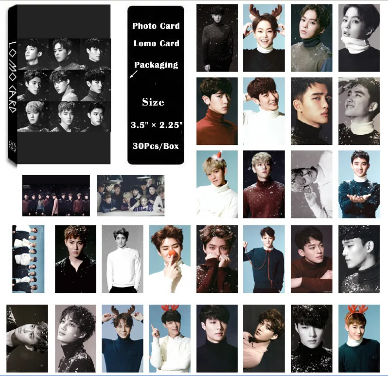 Альбом KPOP EXO поет для вас самодельные бумажные ломо карты фото постер HD фотокарты