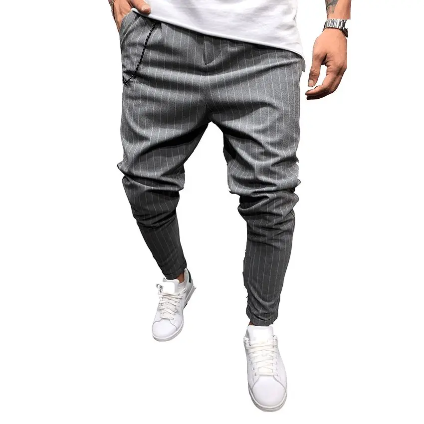 2019 Spring New Fashion Men's Casual Suit Pants Streetwear Stripes Casual Slim Fit Trousers Male Pants 2019 Spring New Fashion Men's Casual Suit Pants Streetwear Stripes Casual Slim Fit Trousers Male Pants