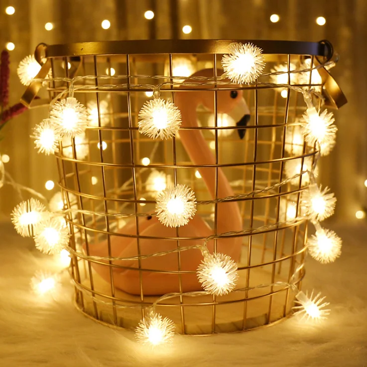 2,5 м 20 ламповых держателей светодиодный светильник в форме сердца Одуванчик светильник s Свадьба Рождество День рождения украшения для вечеринок своими руками открытый домашний декор - Цвет: dandelion