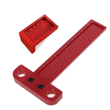 

1PC Aluminum Alloy Measuring Ruler Scriber T-type Hole Scribing Gauge Crossed Feet Woodworking Tool