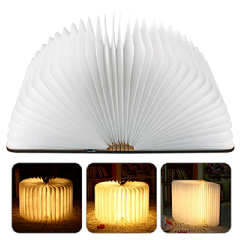 

2017 Novelty Wood Turning Night Book Lights USB Rechargeable LED Folding Lamp Creative Fashion Gift Table Night Lamp Book Light