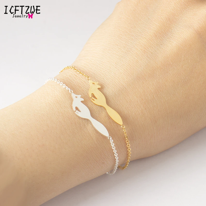 

Cartoon Little Fox Bracelet Pendants Women Accessories Long Chain Animal Bracelet Fashion Charm Jewelry Bff Bracelet For Women