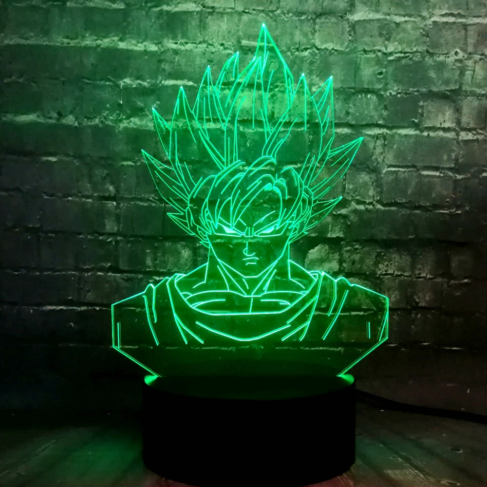 Супергерой Dragon Ball Сон Гоку 3D лампа Led ночник RGB подарки лампы на день рождения Мультяшные лампы фигурки детей игрушки