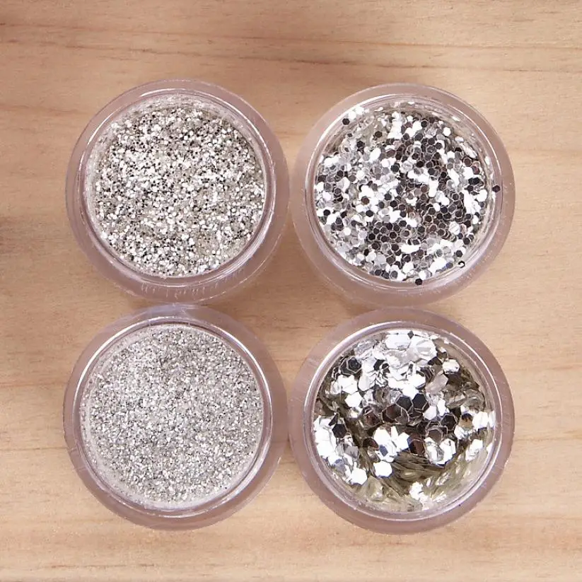 

10ml/Box Nail Art Glitter Tips White Silver 1mm & 2mm & 3mm Mixed Accessories Nail TipGel Polish Tips Gel Manicure Decorations