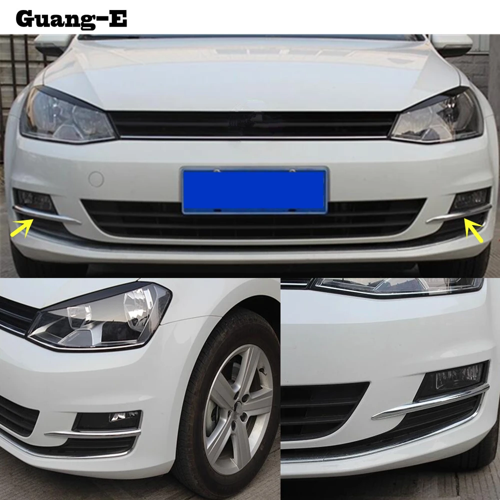 Для Volkswagen VW Golf7 Golf 7 тела головы передние противотуманные фары Светильник лампы рамка палки ABS хромированной отделкой Панель рамки 2 шт