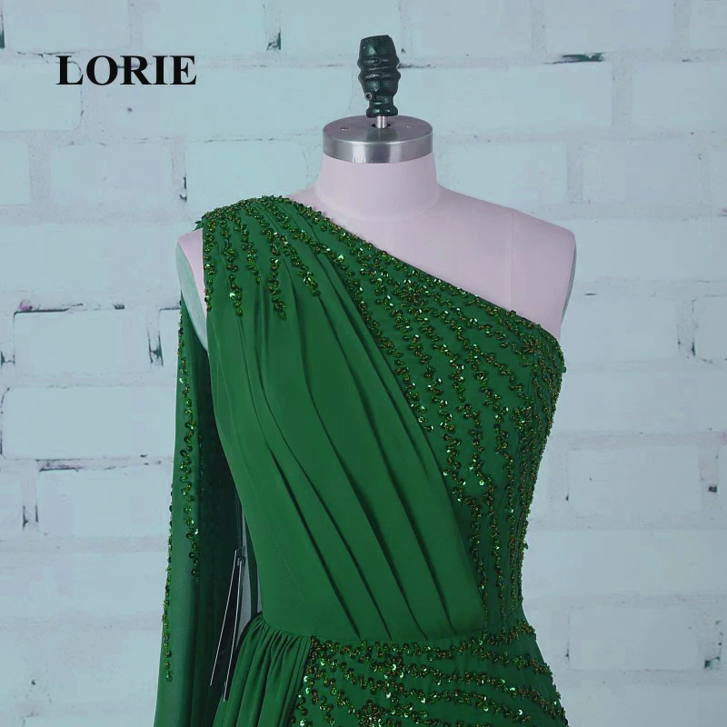 LORIE вечерние зеленые платья платье с одиним плечом с камнями шифоновое длинное формальное платье для выпускного вечера платья для вечеринок de la mere de la mariee
