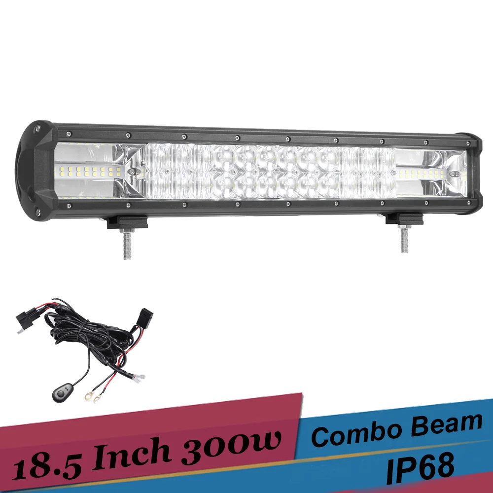 300W LED Light Bar 18.5'' Waterproof LED Fog Driving Lights Combo Beam