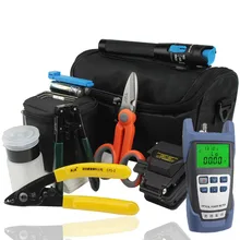 18 In 1 FTTH Fiber Optic Splice Tool Kit with Optical Power Meter and 10MW Visual Fault Locator SKL-6C Optical Fiber Cleaver