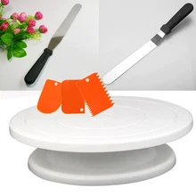 6 шт. вращающаяся подставка для украшения торта товары для украшения торта Com/глазурь более гладкая(3 шт.) 2 лопатка для глазирования с односторонним и угловым