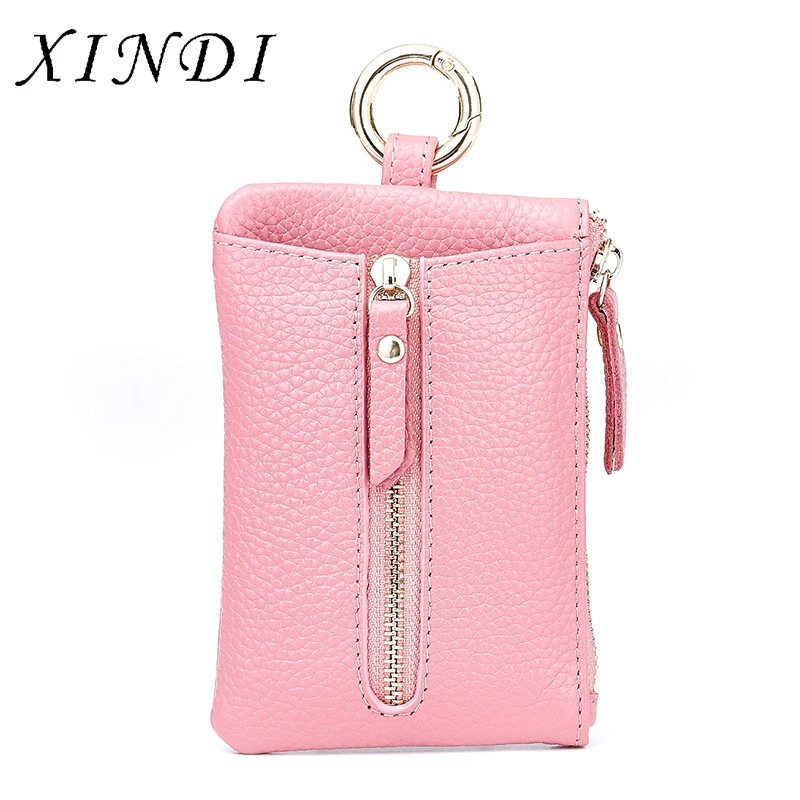 2017 new leather key case small purse multifunctional key leather bag