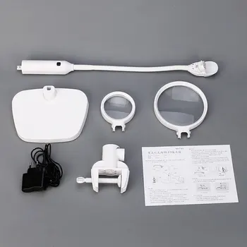 

1pc Detachable 2X 5X Magnifier with Light Desk Magnifier Lamp Illuminated Magnifier For Archaeology Prospecting Reading