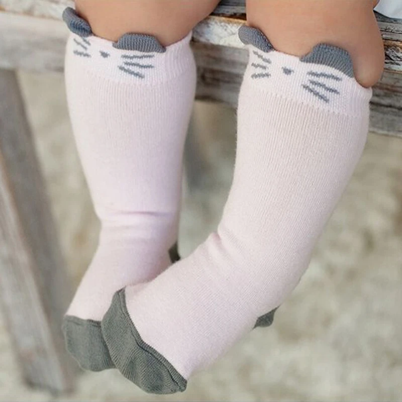 Mignon Chat Nouveau Ne Infant Toddler Bebe Chaussettes Genou Haute Pour Bebe Fille Garcon Chaussettes 0 2 Ans Bebe Chaussettes Moitie Aliexpress