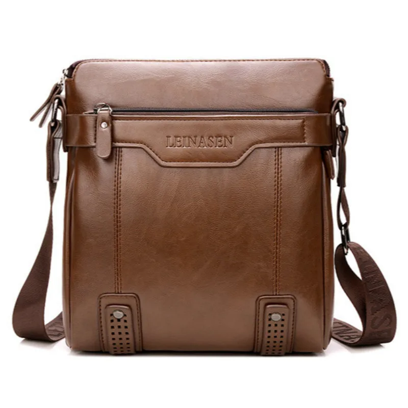 

Fashion men messenger bags vintage single shoulder bags big capacity PU leather bag