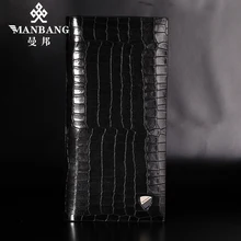 Manbang Brand Designer Men Genuine Leather Clutch Wallet Male Long Wallets Luxury Brown/Black Purse MBQ9029AF