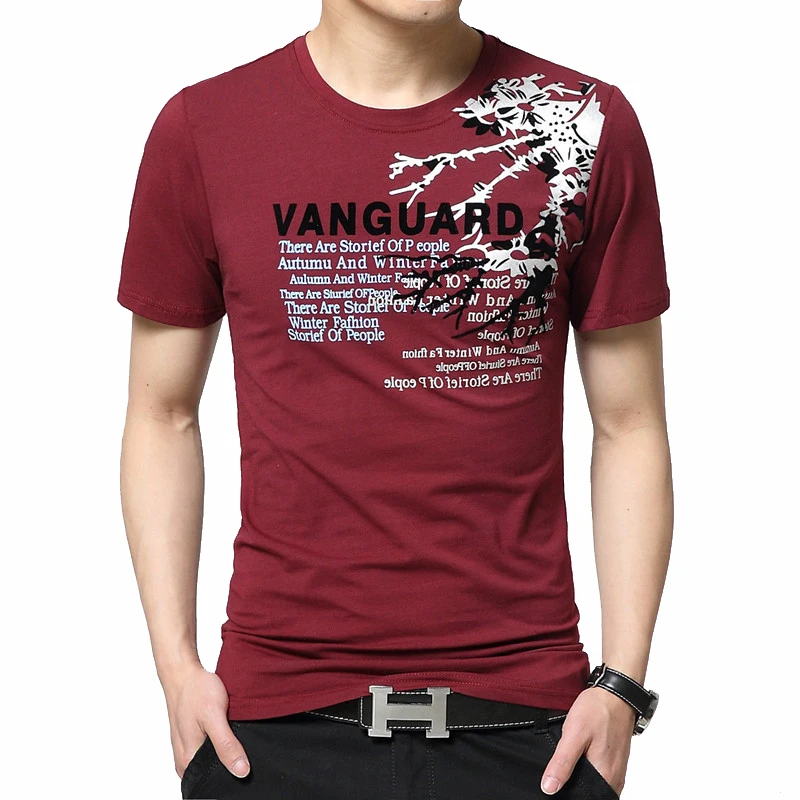 

New Arrival Summer t shirt men Fashion Print Casual Cotton Short Sleeve O-neck Mens Shirts Asian Size M-5XL Men T-shirt