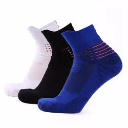 Противоскользящие мужские носки 100% хлопковые повседневные полосатые голубые белые синие дышащие носки счастливые короткие мужские носки