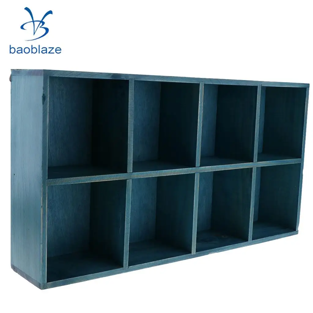 2 Tiers 8 Lattice Floating Shelves Wall Mounted Display Ledge Shelf with Bracket for Pictures and Frames Modern Home Decorative
