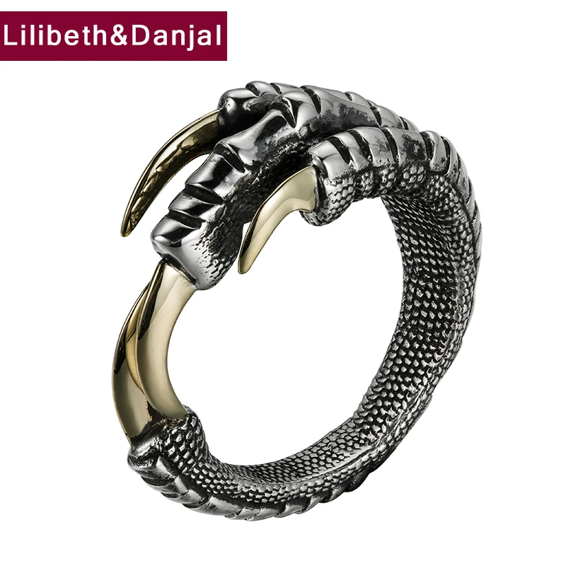 

2019 Couple Adjustable Ring 100% 925 Sterling Silver Jewelry Men Women Eagle claw Opening Ring bisuteria mujer freeshiping R027