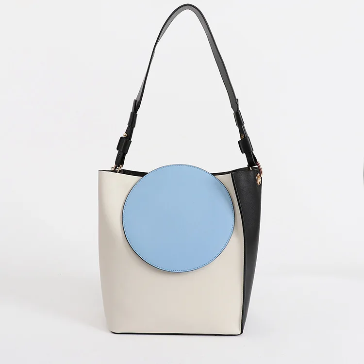 

LOVELY Topest Concise Pattern Genuine Original Design Personality Fashion Woman Cowhide Leather Bag Package