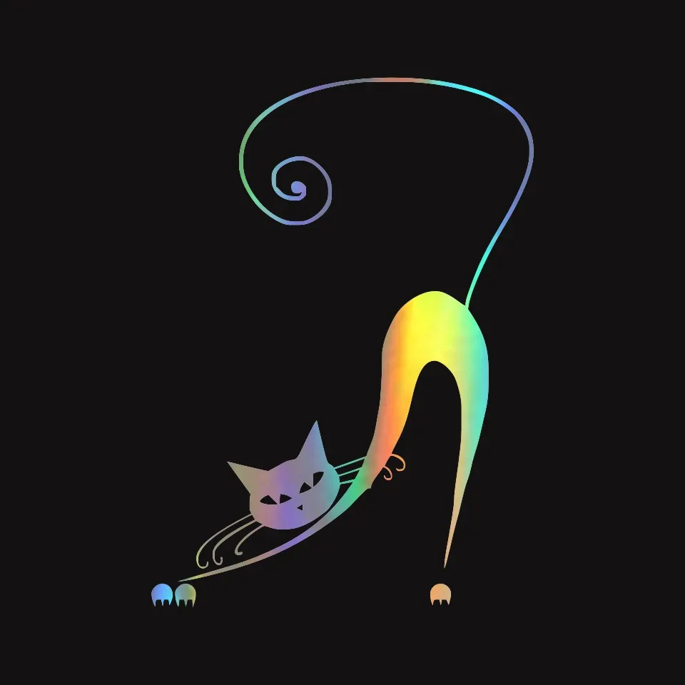 Anycuros Bending Yawn Siamese Cat Boby Car Sticker Window Decoration Decal Accessories  8.912 (3)