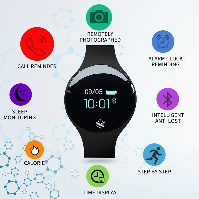 

New Bluetooth Touch Screen Smart Watches Men's Waterproof Watches Women's Sports Bracelet Watch Top Brand Student Clock Charging