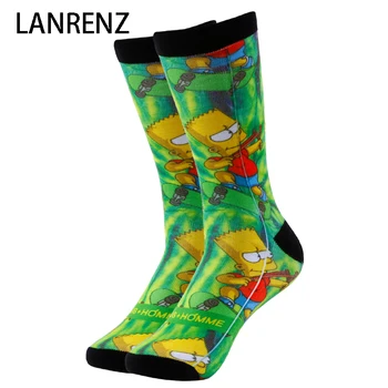 

2020 cartoon Simpson printing Men and women fashion Funny socks 3d printed socks 200 knitting oil painting compression socks