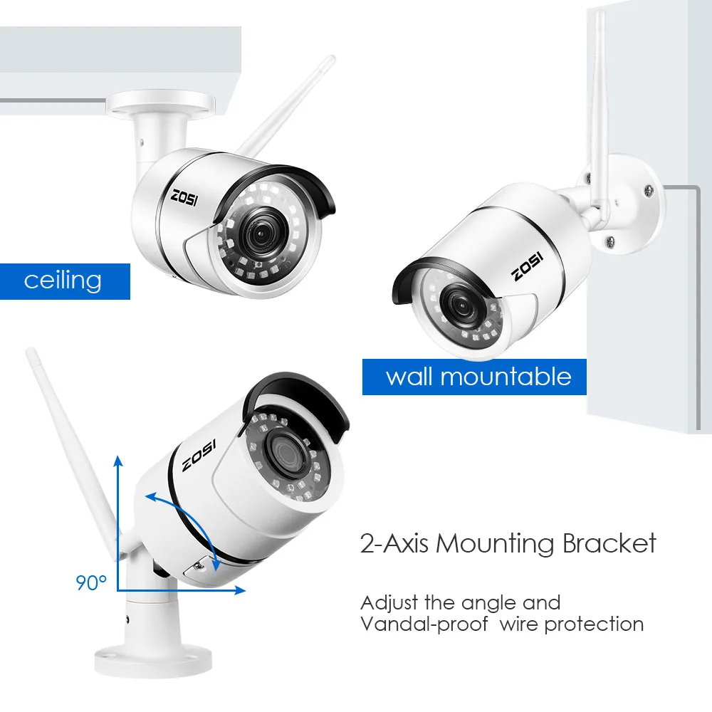 ZOSI 1080P Wifi IP Camera Onvif 2.0MP 