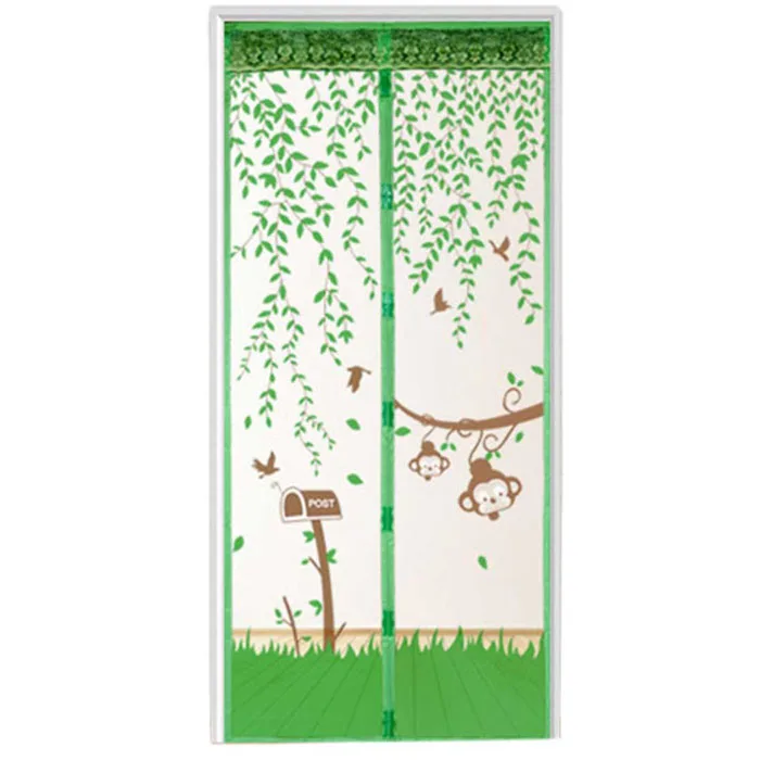 90*210 см/100*210 см Магнитные шторы двери Экран москитная сетка на дверь Летние анти-москиты магниты насекомых Экран - Цвет: Monkey-Green