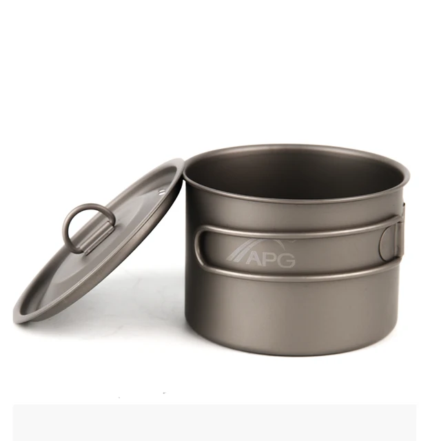 Ultralight Titanium Water Cup Mug Foldable Handle Camping Pot Travel Coffee Tea Tableware Drinkware Picnic Cookware