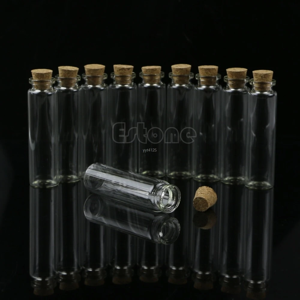 10 шт. 0,5/1/2/20 мл Прозрачный Стекло бутылка с корковой пробкой ремесла YH65