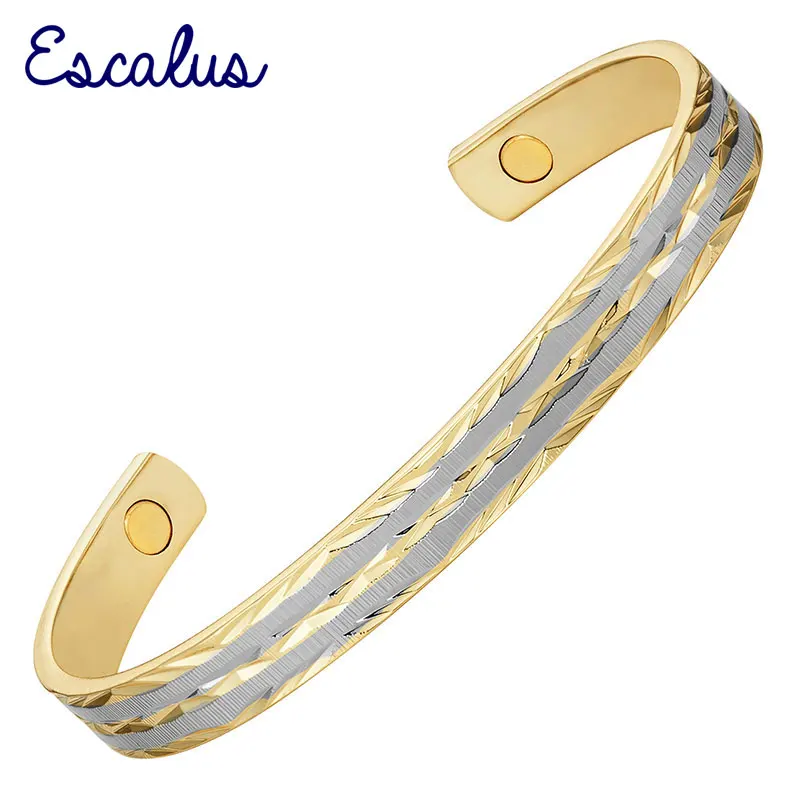 

Эскалус модный двухцветный Серебряный Женский магнитный браслет медный браслет подарок ювелирные изделия Шарм Браслет