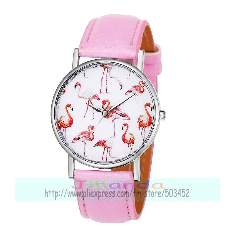 

100pcs/lot 8206 red-crowned crane swan leather watch fashion no logo silver case special casual watch wrap quartz wristwatch