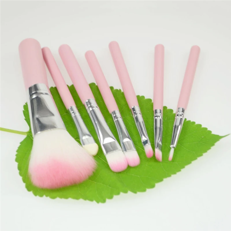 

7pcs Pink Professional Makeup Brushes Set Cosmetics Foundation Powder Blusher Contour Eyeshadow Beauty Cosmetics Makeup Brushes