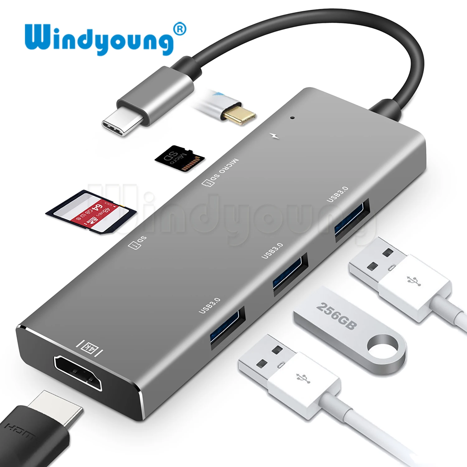 USB C концентратор к HDMI адаптер Поддержка samsung Dex режим для S8/S9 с PD SD/TF слот чтения 3