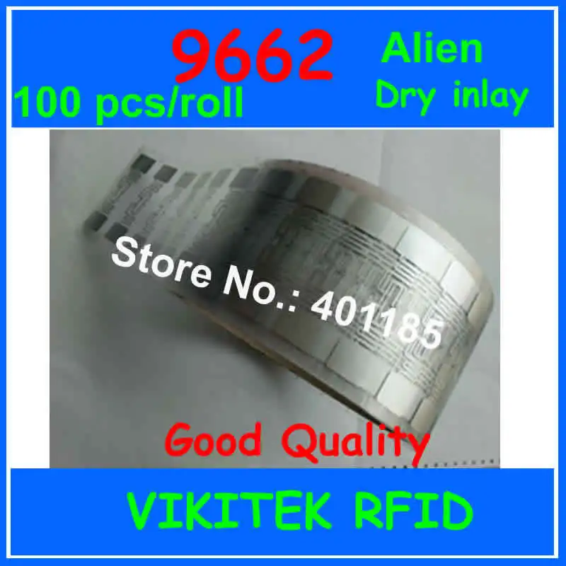 

Alien 9662 UHF RFID dry inlay 100pcs per roll 860-960MHZ Higgs3 915M EPC C1G2 ISO18000-6C can be used to RFID tag and label